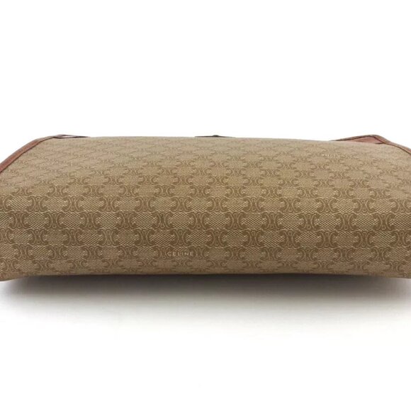 CELINE Clutch Bag Macadam Beige PVC ?~ Leather Authentic - Picture 5 of 9